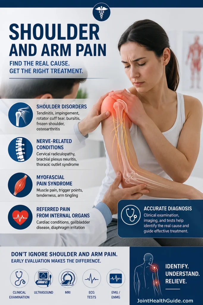 shoulder and arm pain infographic